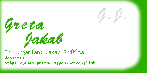 greta jakab business card